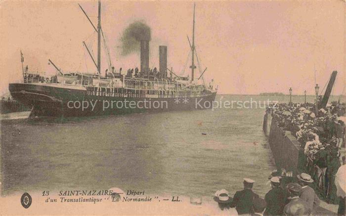 Schiffe Oceanliner Saint Nazaire Depart Transatlantique la Normandie