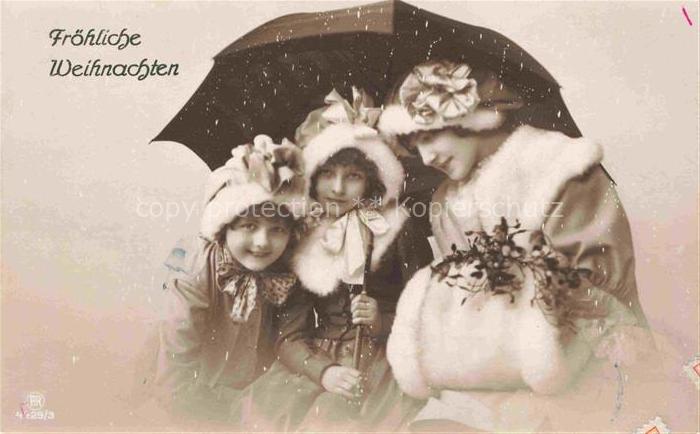 Foto RPH Nr. 4429/3 Weihnachten Noel Maedchen Regenschirm
