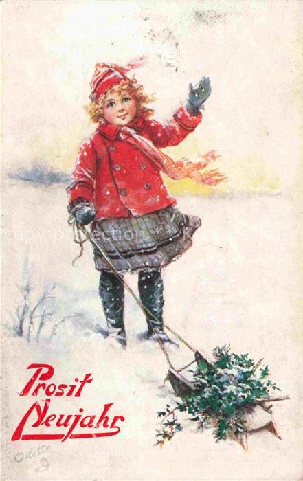 Verlag TUCK Raphael et Fils Nr. C 1068 Maedchen Prosit Neujahr Nouvelle Annee Li