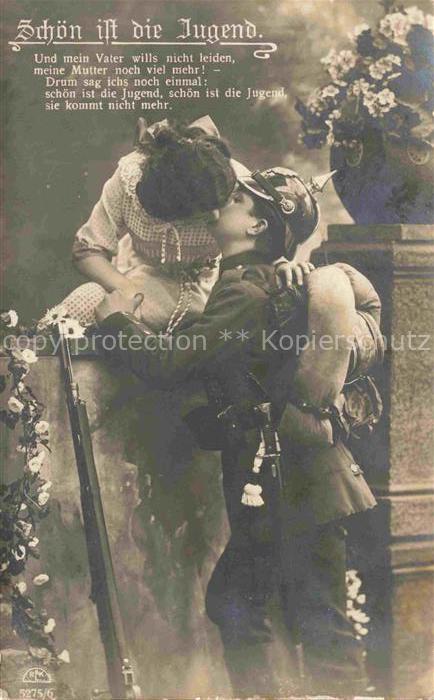 Foto RKL Nr. 5275/6 Soldaten Pickelhaube