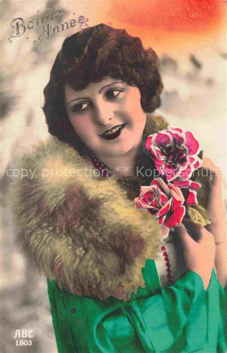 Foto ABC Nr. 1803 Frau Neujahr Nouvelle annee