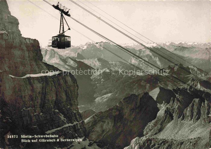 Seilbahn Cable-Car Telepherique Saentis Schwebebahn Glaernisch Berner Alp