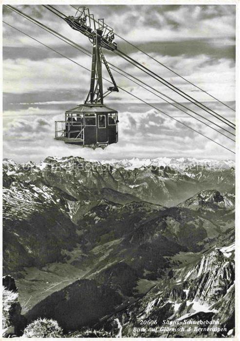 Seilbahn Cable-Car Telepherique Saentis Schwebebahn Glaernisch Berner Alp