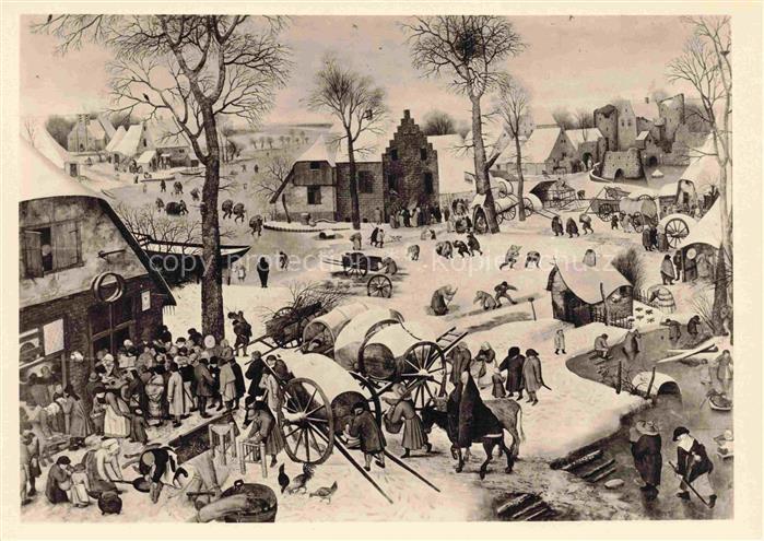 BRUEGHEL Pieter der Juengere Le Jeune (1564-1638) Kuenstlerkarte Die Volkszaehlu