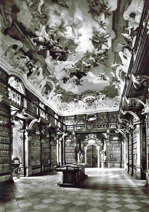 Bibliothek Library Bibliotheque-- Benediktinerstill Melk Donau Wachau