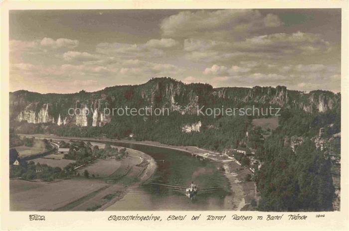 Foto Hahn Nr. 3906 Elbsandsteingebirge Rathen Bastei Waende