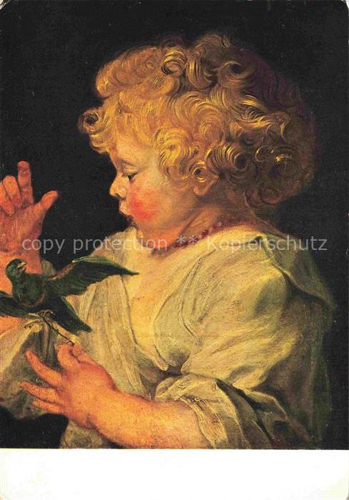 RUBENS Paul-Peter Pierre-Paul (1577-1640) Kuenstlerkarte Das Kind mit dem Vogel