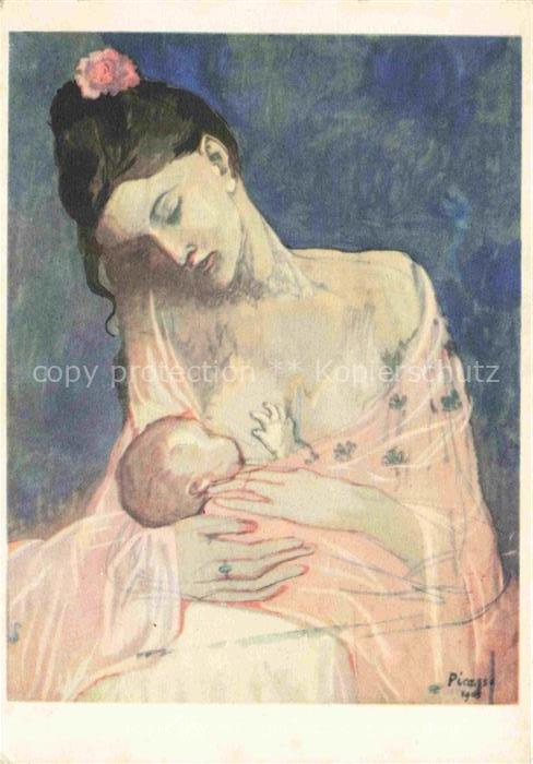 PICAssO Pablo (1881-1973) Kuenstlerkarte Maternite Mutterschaft
