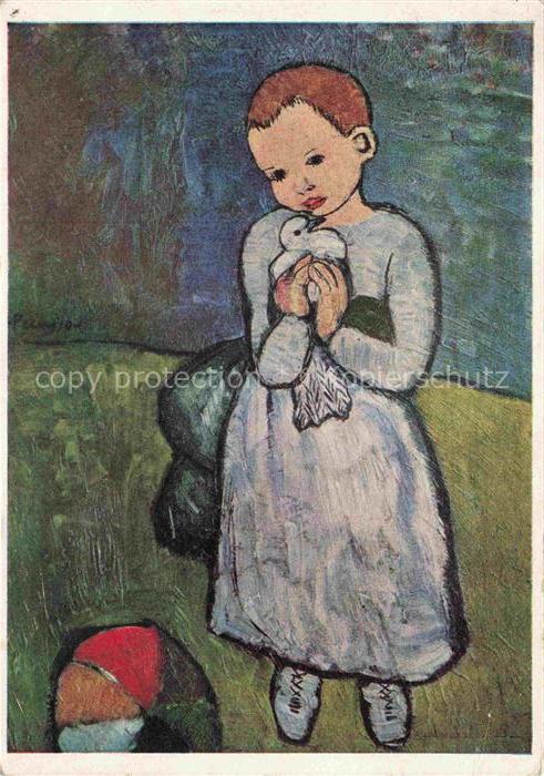 PICAssO Pablo (1881-1973) Kuenstlerkarte Child with a Dove Kind London