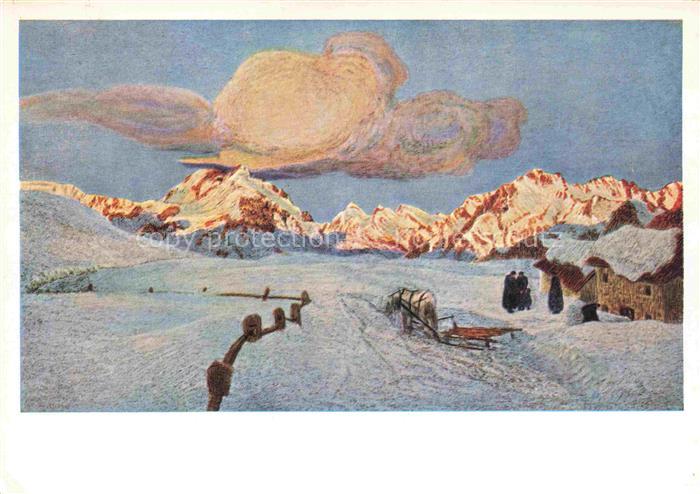 Segantini Giovanni Kuenstlerkarte Vergehen la Morte St Moritz Schweiz