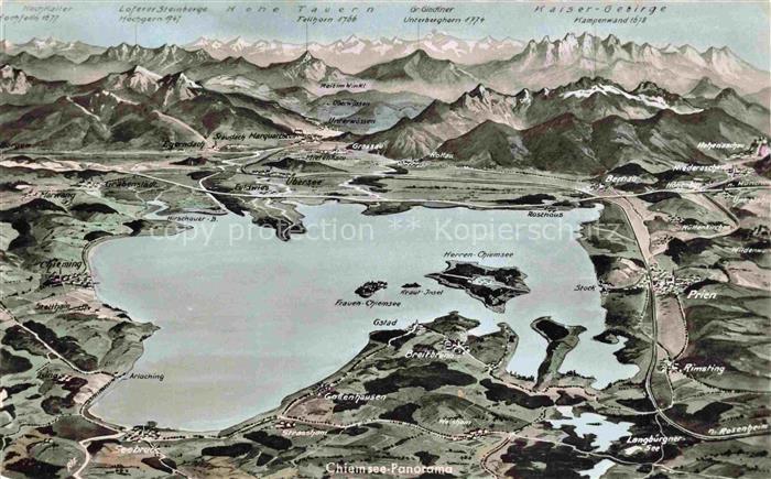 Chiemsee Bayern Panoramakarte