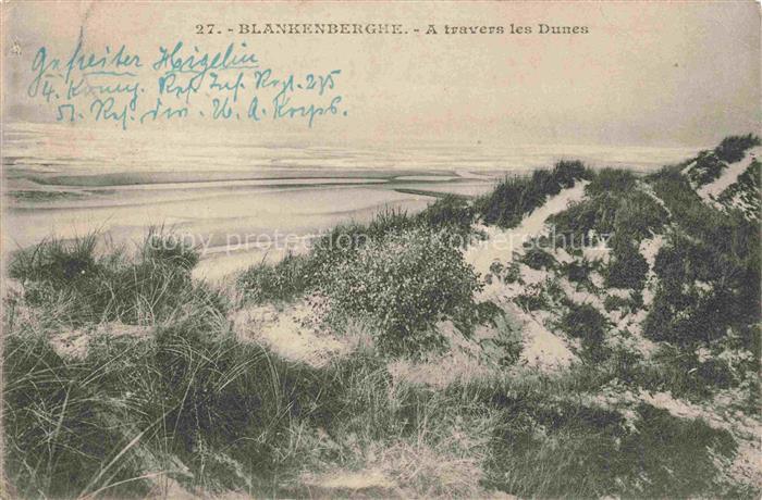 Blankenberghe BLANKENBERGE Belgie A travers les Dunes