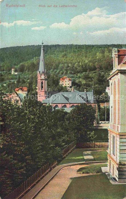 Rudolstadt Thueringen Blick zur Lutherkirche Feldpost