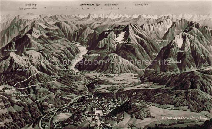 BERCHTESGADEN Bayern Panoramakarte