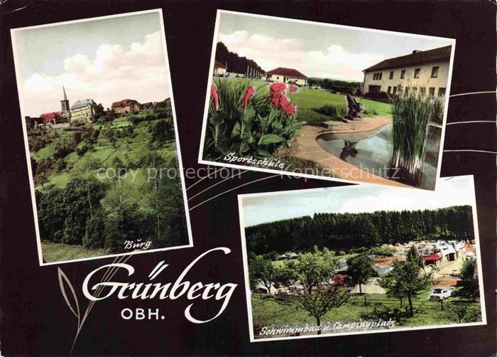 Gruenberg  Hessen Burg Sportschule Schwimmbad und Campingplatz