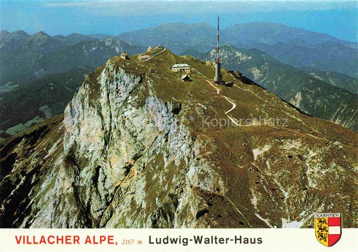 Villacher-Alpe-Dobratsch 2166m Kaernten AT Fliegeraufnahme mit Ludwig Walter Hau