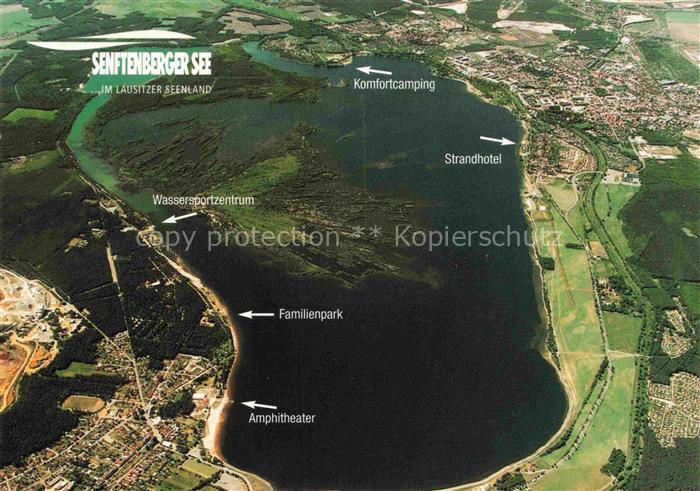 Senftenberg  Niederlausitz Brandenburg Fliegeraufnahme mit Senftenberger See