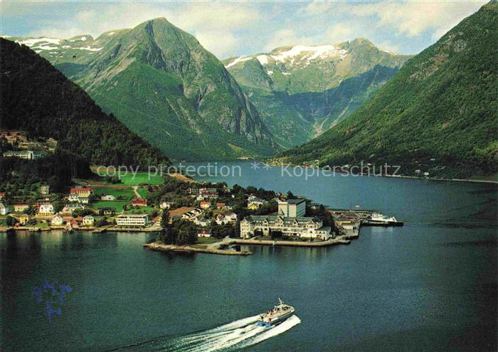 Sognefjord Norge Balestrand Fliegeraufnahme
