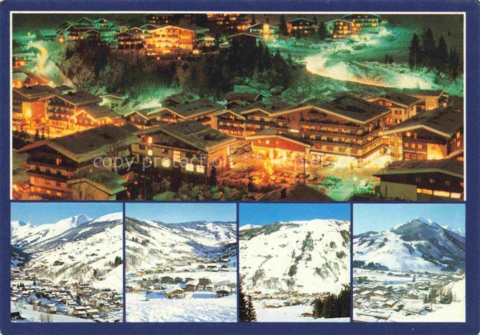 Hinterglemm Saalbach Pinzgau Pongau AT bei Nacht mit Talschluss Reiterkogel und