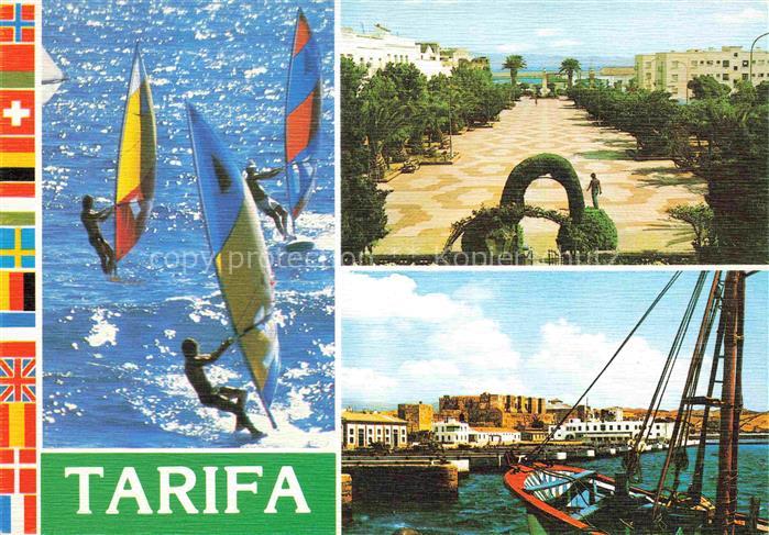 Tarifa Cadiz ES Windsurfer Palast Hafenpartie
