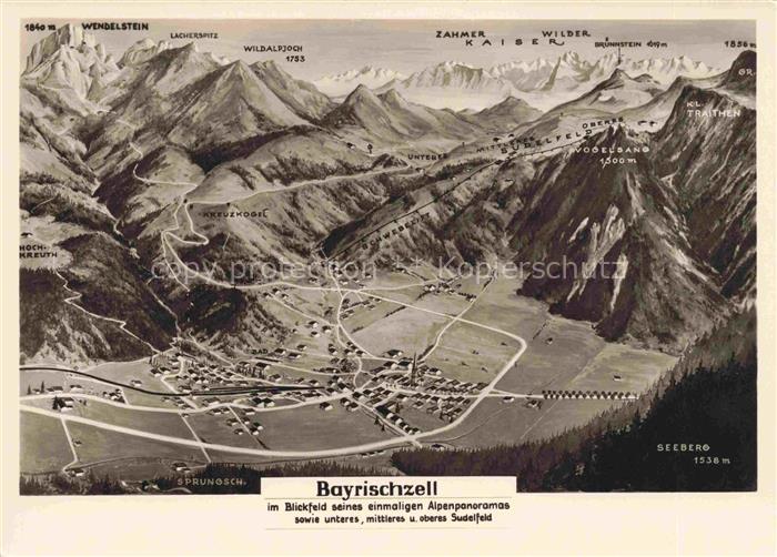 Bayrischzell Bayrisch Zell Alpenpanorama mit Wendelstein und Wilder Kaiser