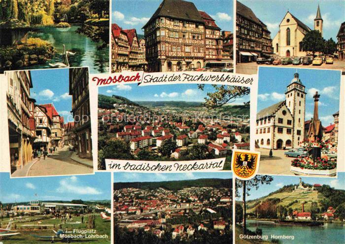 Mosbach Baden Neckar-Odenwald-Kreis BW Schwanenteich Gasse Fachwerkhaeuser Stadt