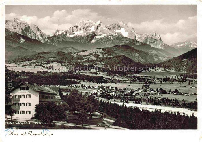 Kruen Kruenn Isar Garmisch-Partenkirchen Bayern mit Zugspitzgruppe