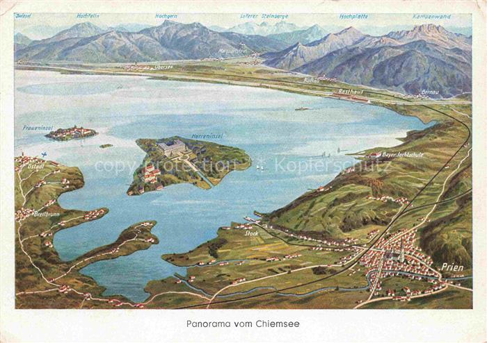 Chiemsee Bayern Panoramakarte