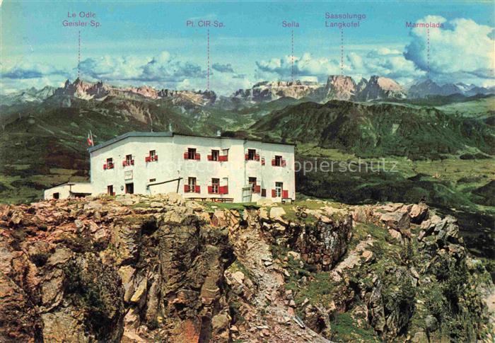 Rittnerhornhaus Rifigio Corno di Renon 2261m Bolzano IT mit den Dolomiten