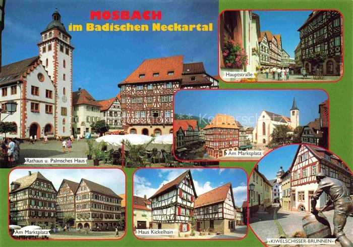 Mosbach Baden Neckar-Odenwald-Kreis BW Rathaus und Palmsches Haus Hauptstrsse Ma