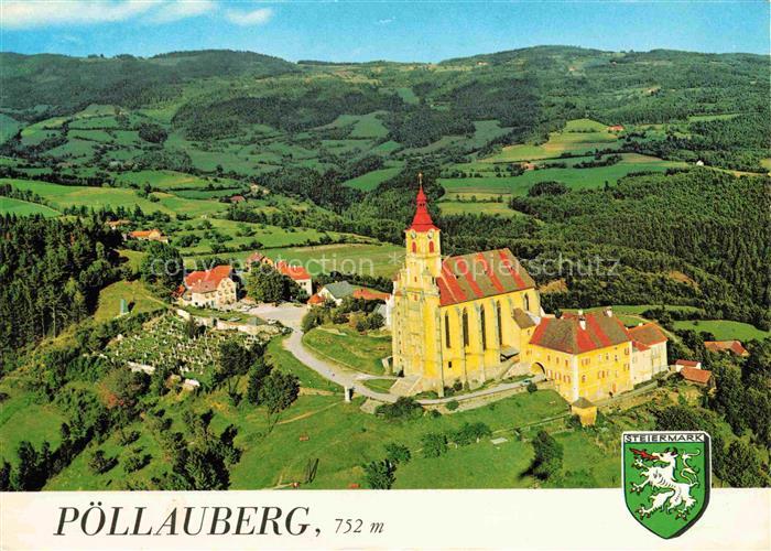 Poellauberg Steiermark AT Fliegeraufnahme mit Wallfahrtskirche