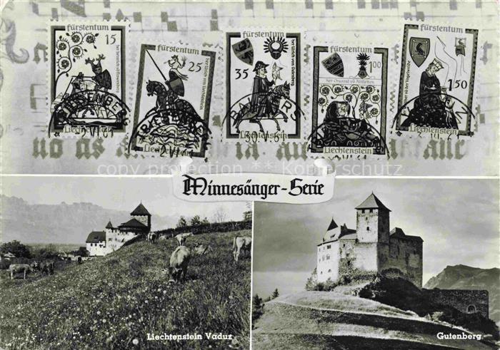LIECHTENSTEIN FueRSTENTUM Vaduz Schloss Gutenberg Minnesaenger Serie