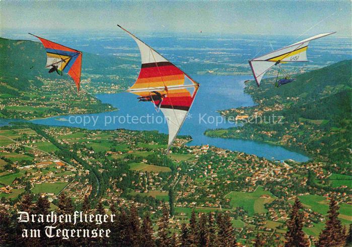Tegernsee Bayern Drachenflieger am Tegernsee Fliegeraufnahme