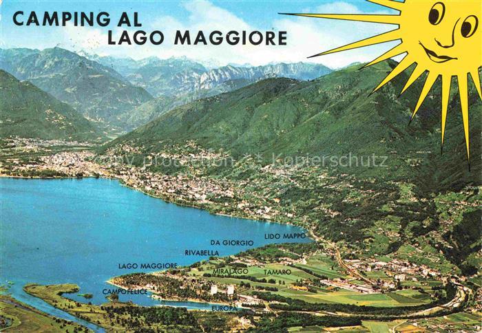 Lago Maggiore Region IT Camping al Lago Maggiore Fliegeraufnahme