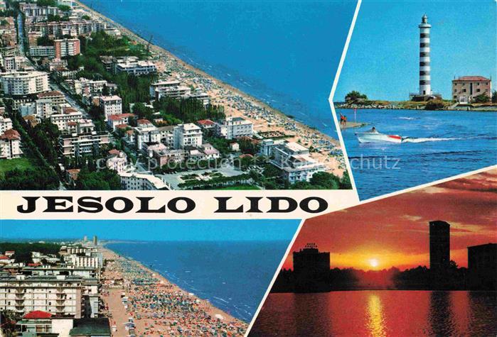 Jesolo Lido Iesolo Veneto IT Fliegeraufnahme Leuchtturm Strand