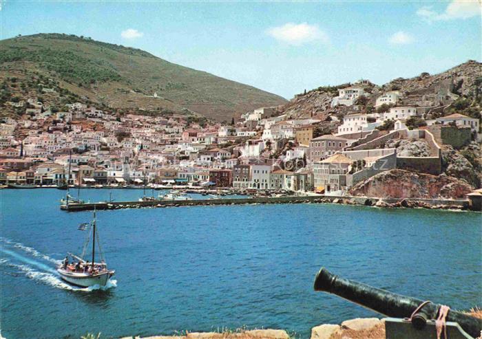 Hydra Ydra Hidra Idra Greece Hafenansicht von den Kanonen