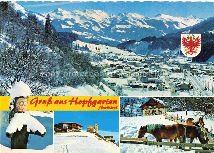 Hopfgarten Brixental Tirol AT Kitzbueheler Alpen Geschnitzer Brunnen Gipfel der