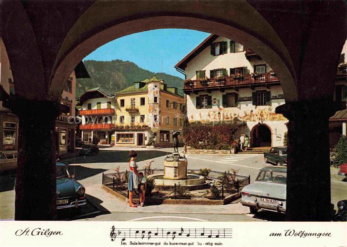 St Gilgen  Wolfgangsee AT Marktplatz mit Mozart Brunnen