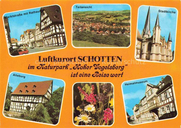 Schotten Hessen Marktstrasse Teilansicht Stadtkirche Alteburg Heimatmuseum