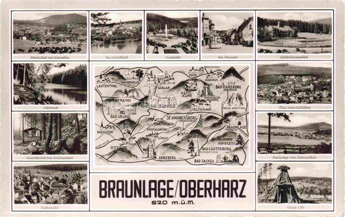 Braunlage Harz Niedersachsen Teilansichten Panoramakarte