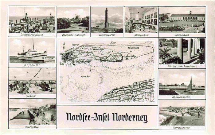 NORDERNEY Nordseebad Niedersachsen Dampferankunft Napoleon Schanze Leuchtturm Ku