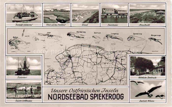 Spiekeroog Nordseeinsel Niedersachsen Dampfer Spiekeroog Inseldorf Strand Inselb