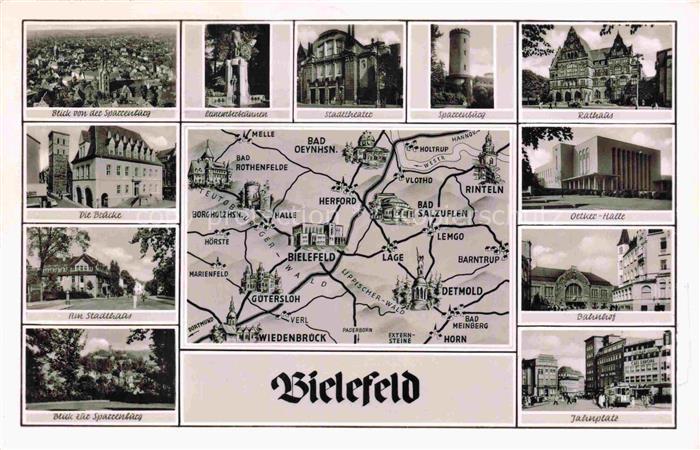 BIELEFELD  NRW Panorama Stadttheater Sparrenburg Rathaus Bruecke Oetker Halle Ba