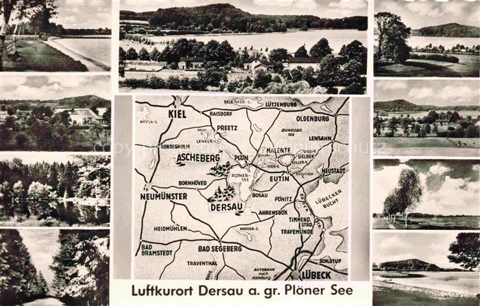 Dersau Ploen Schleswig-Holstein Gebietskarte Ploener See Teilansichten