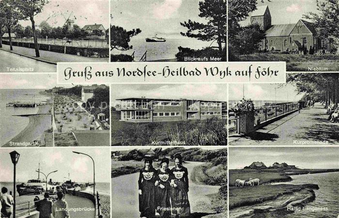 WYK  FoeHR Nordfriesland Tennisplatz Meerblick Nieblum Strand Kurmittelhaus Prom