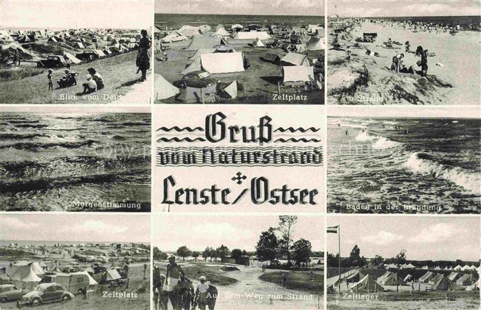 Lenste Holstein Ostseebad Groemitz Schleswig-Holstein Blick vom Deich Zeltplatz