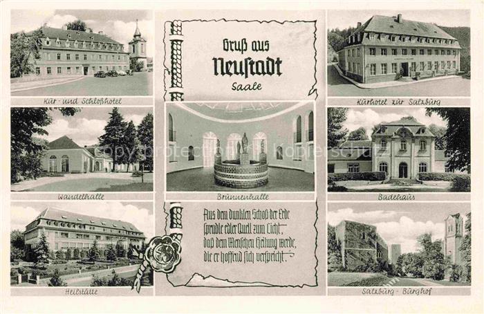 Neustadt Bad Saale Bayern Schlosshotel Wandelhalle Heilstaette Brunnenhalle Kurh