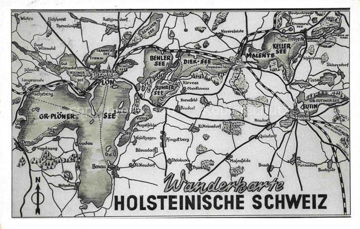 Ploen am See Schleswig-Holstein Wanderkarte Holsteinische Schweiz
