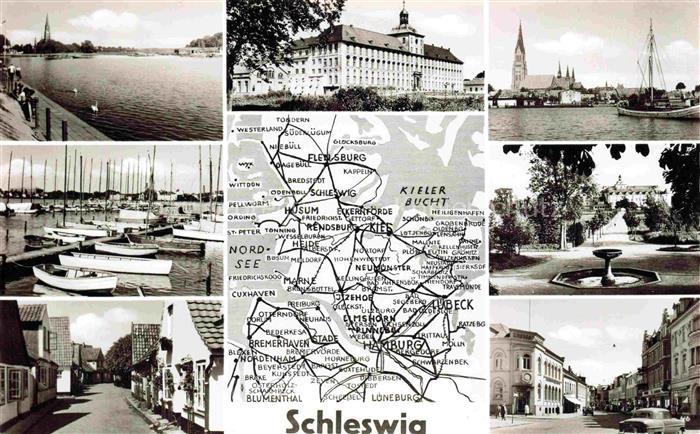 Schleswig Schlei Erfde Schleswig-Holstein Promenade Bootshafen Schloss Kirche Pa