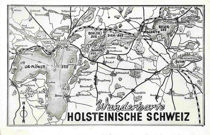 Ploen am See Schleswig-Holstein Wanderkarte Holsteinische Schweiz